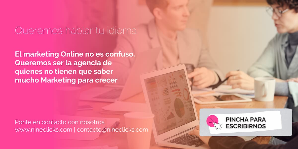 banner queremos hablar tu idioma de nineclicks | Agencia especialista en Marketing Online