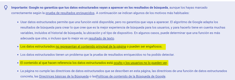 Marcado Schema.org - Cómo utilizarlo correctamente. Google advierte de su uso fraudulento para SEO